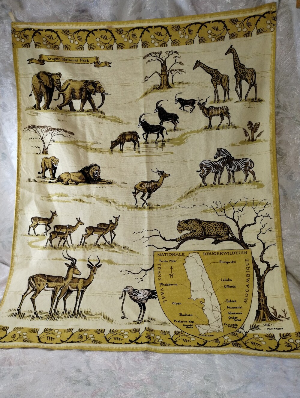 Kruger National Park, Pan Print , Tea Towel 30" X 22"